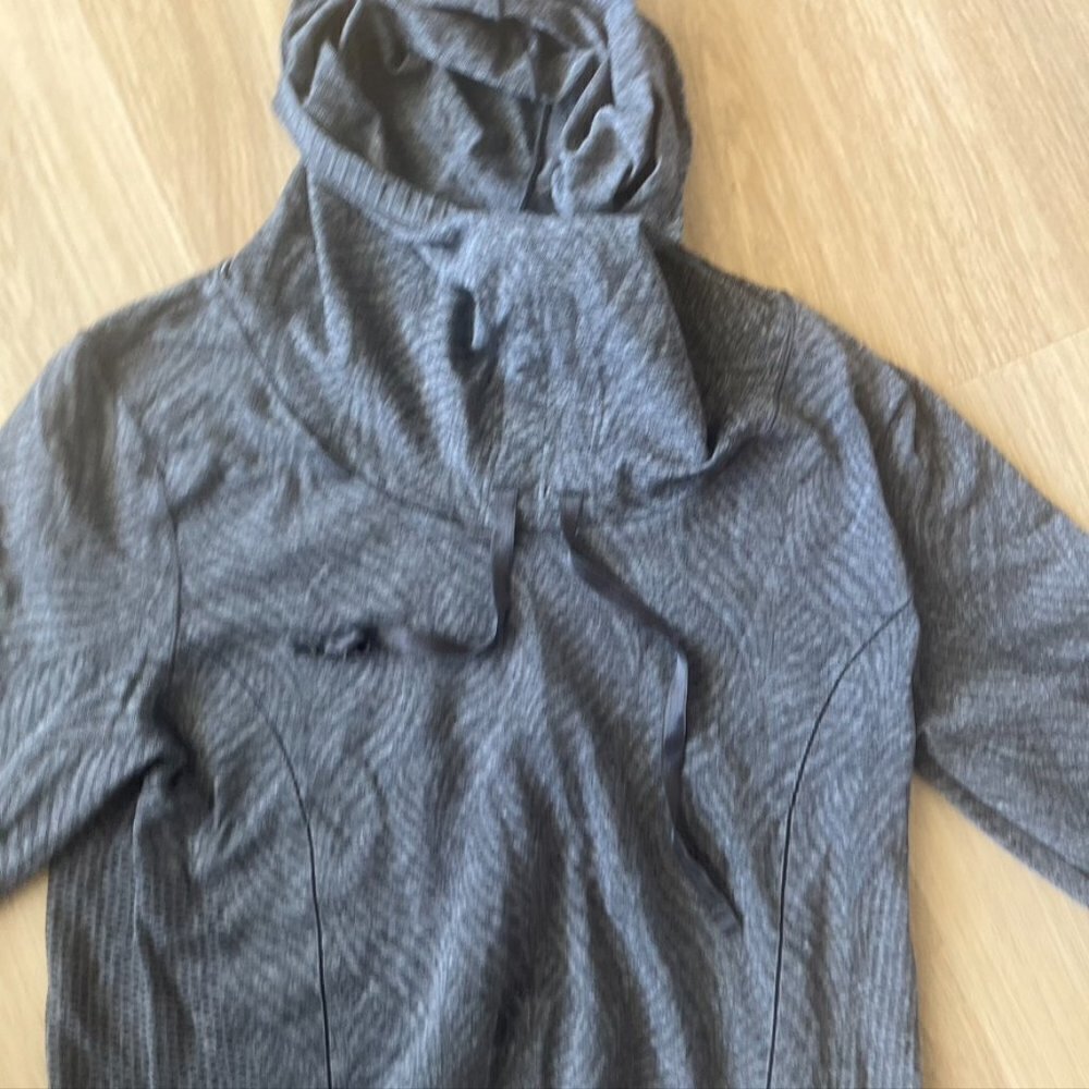 Moving Comfort Chic Hoodie Hooded Shirt Gray Funnel Neck Medium - Picture 6 of 9